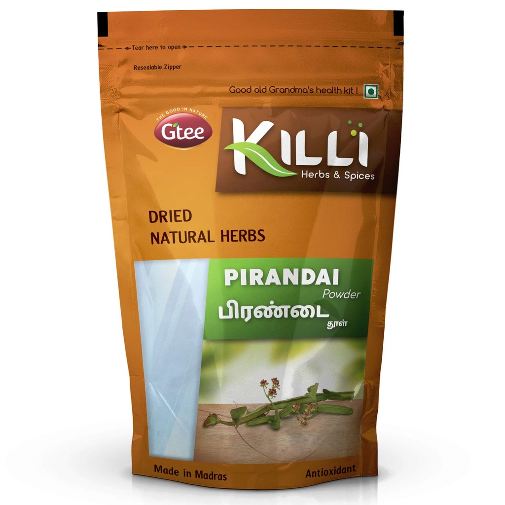 KILLI Pirandai S124; Hadjod S124; Veld Grape S124; Cisses quadrangularis S124; Nalleru Powder, 100g