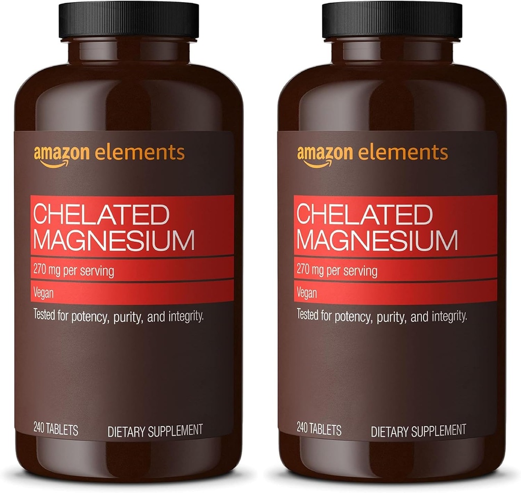 Prvky - Chelated Magnesium, 240 tablet, 270 mg na jedno podání, jako Magnesium Glycinát Chelát, Vegan (balení po 2)