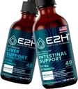E2H: Dodatek k podpoře jater a pokročilá podpora střevní 124; Vegan, Non- GMO - 2 Fl Oz Each (4 Fl Oz Total) - Bundle