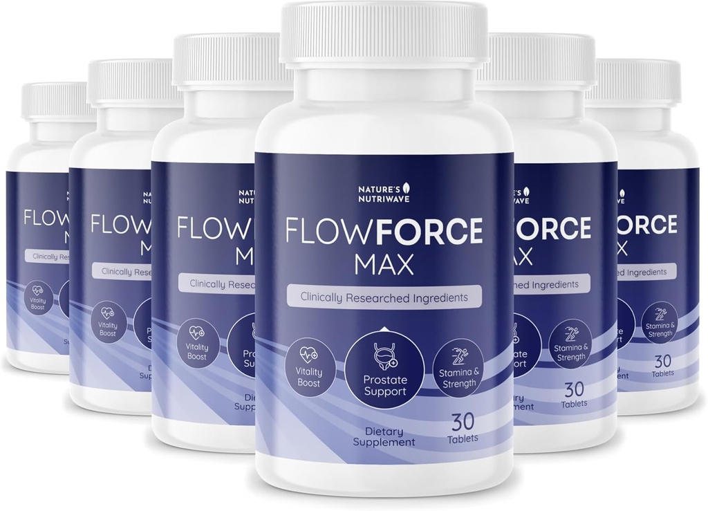 FlowForceMax Bylinné Supplement - Přírodní Plant- Based Formule s Pilu Palmetto Extract 124; 30 Žvýkací tablety, 6 Měsíční dodávky, Made in USA