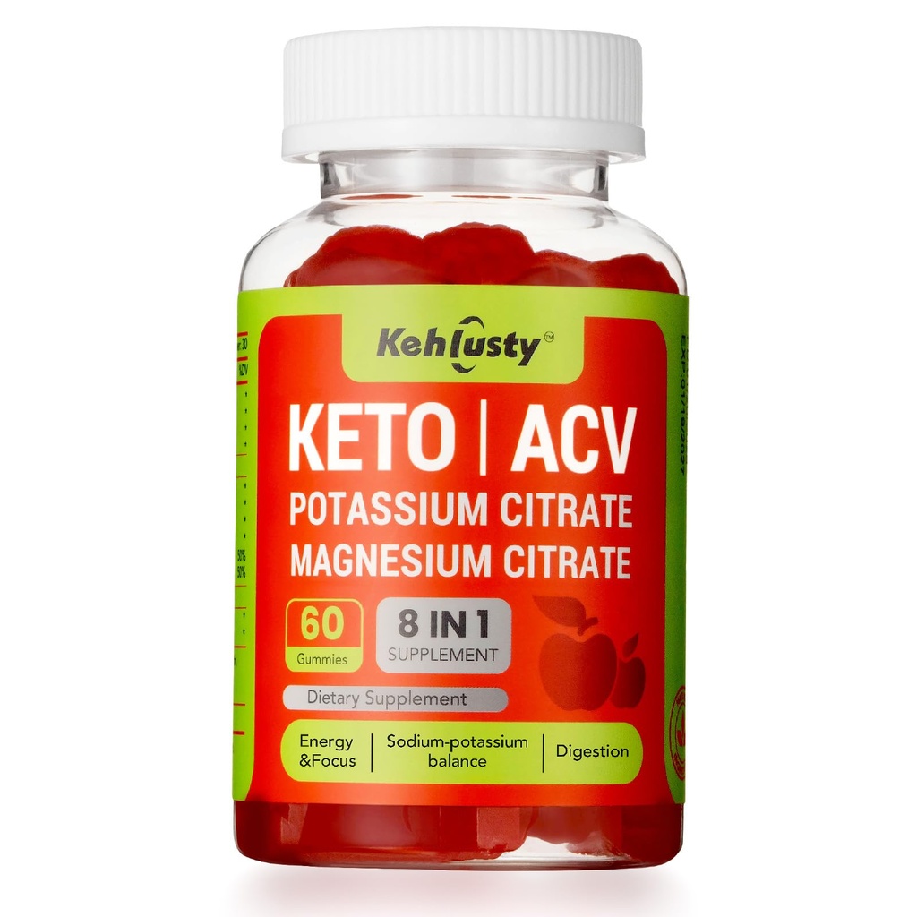 Keto ACV Gummies for Weight Loss Support, 8- in-1 Apple Cider ocet with B12, Electrolytes, Beet Root & Pomegranate current 124; Podporuje Digestion, Metabolismus & Weight Management current 124; Keto- Friendly, 60 Gummies