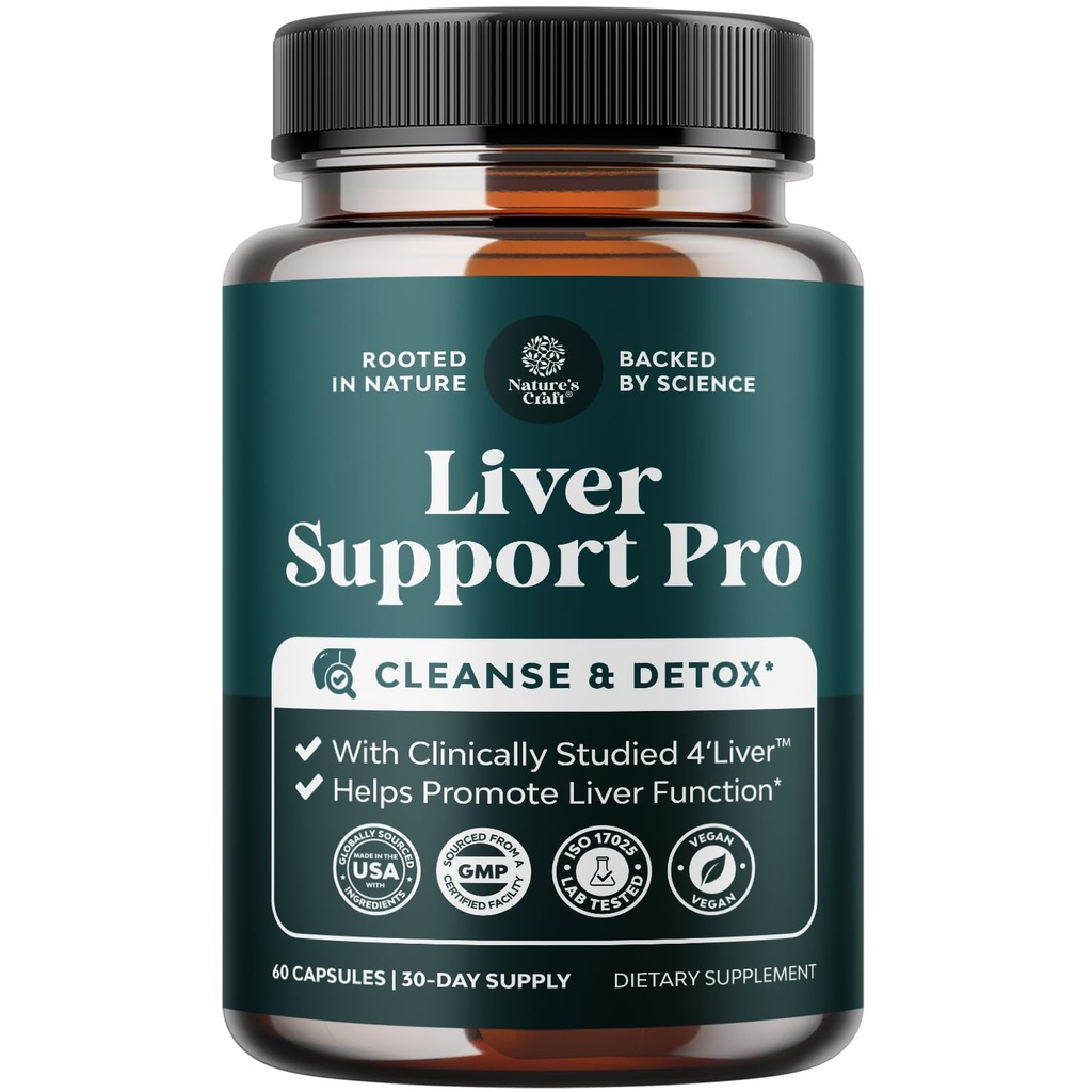 Pro Játra Supplement podpory - 2X účinnější než mléko bodlák - Pokročilý doplněk zdraví jater s klinicky testované 4 'Játra vyčištění Detox & Opravy podpora - 60 Počet (balení po 1)