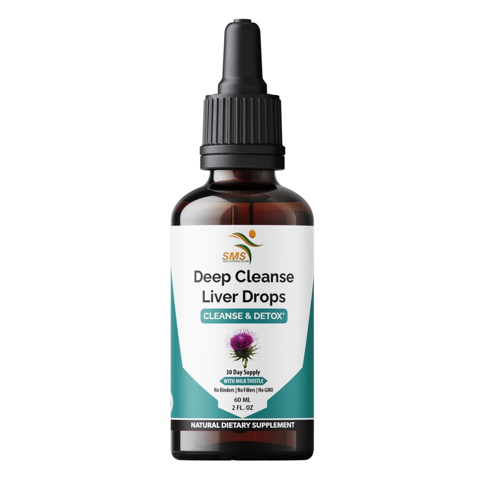 Deep Jaterní čistící kapalné kapky s mléčným Thistle, Artichode Extract, Dandelion Leaf & Turmeric Curcumin for Detox, Opravy a imunita - Organic, Non- GMO - 2 fl oz láhev