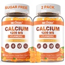 Vápník 1200 mg s vitaminem D3 Gummies - vápník + kurkuma doplněk pro ženy a muže s vitaminem K2 B12 - Podpora kostí a svalů - Began (120 Počet)