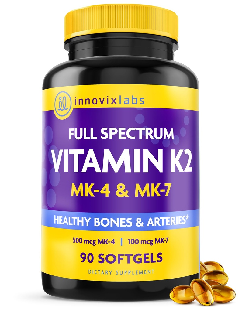 Vitamin K2- 90 Váčky s 600 mcg transformátoru MK7 a MK4 - Podporuje všeobecné zdraví a sílu kostí - Soy a gluten zdarma K2 doplněk vitamínu