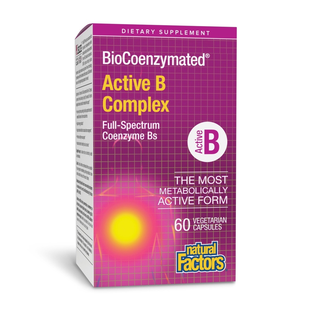 Přírodní faktory, BioCoenzymated Active B Complex, 60 Kapsle (60 Doručování)