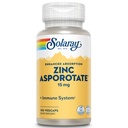 Solaray Zinek Asporotace 15mg Chelated Complex CLAS124; Imunitní a endokrinní podpora, Cela & Kožní zdravotní vzorec, 100 VegCaps
