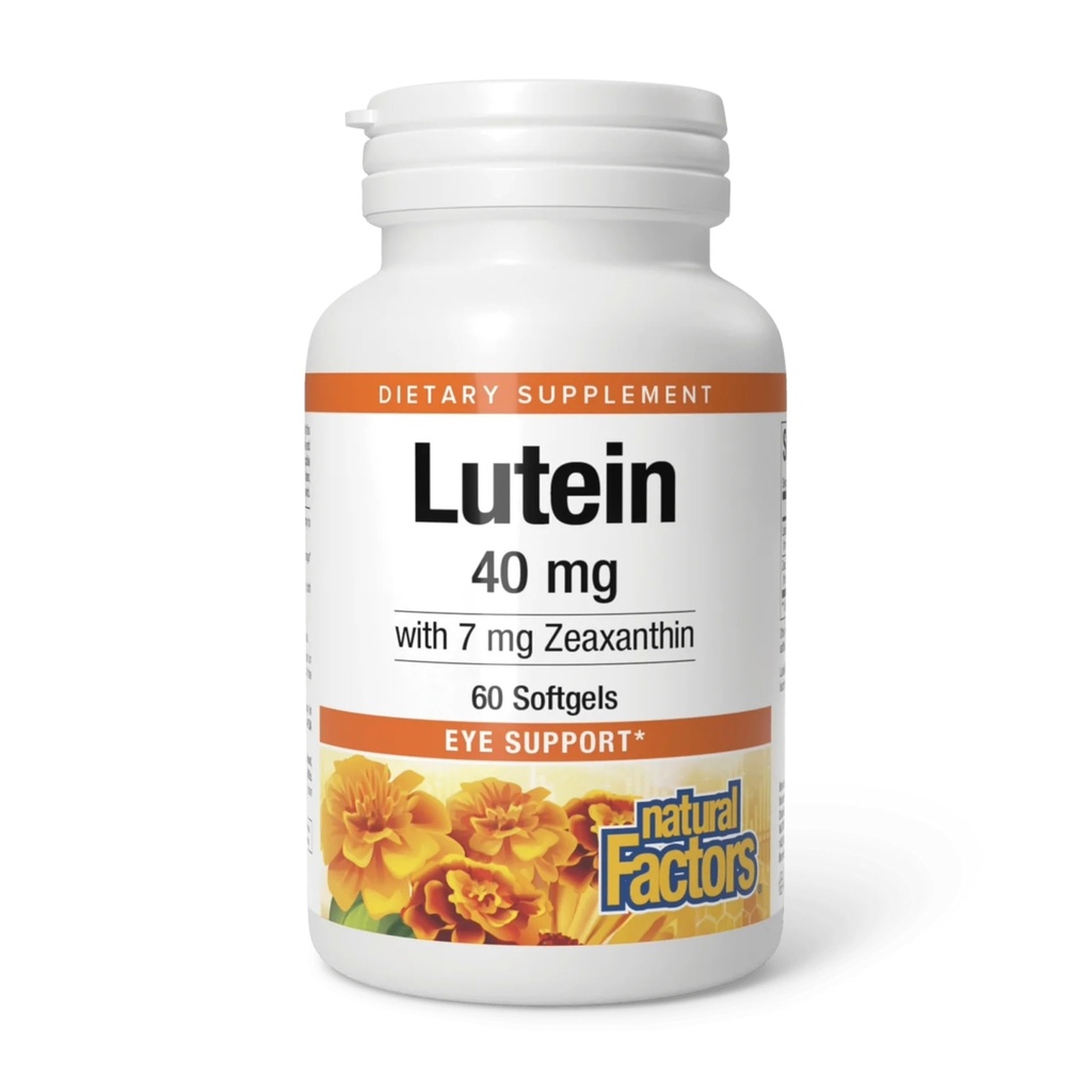 Přírodní faktory, Lutein 40 mg, Antioxidant Podpora pro zdravé oči a kůži se zeaxanthin, 60 Softgels