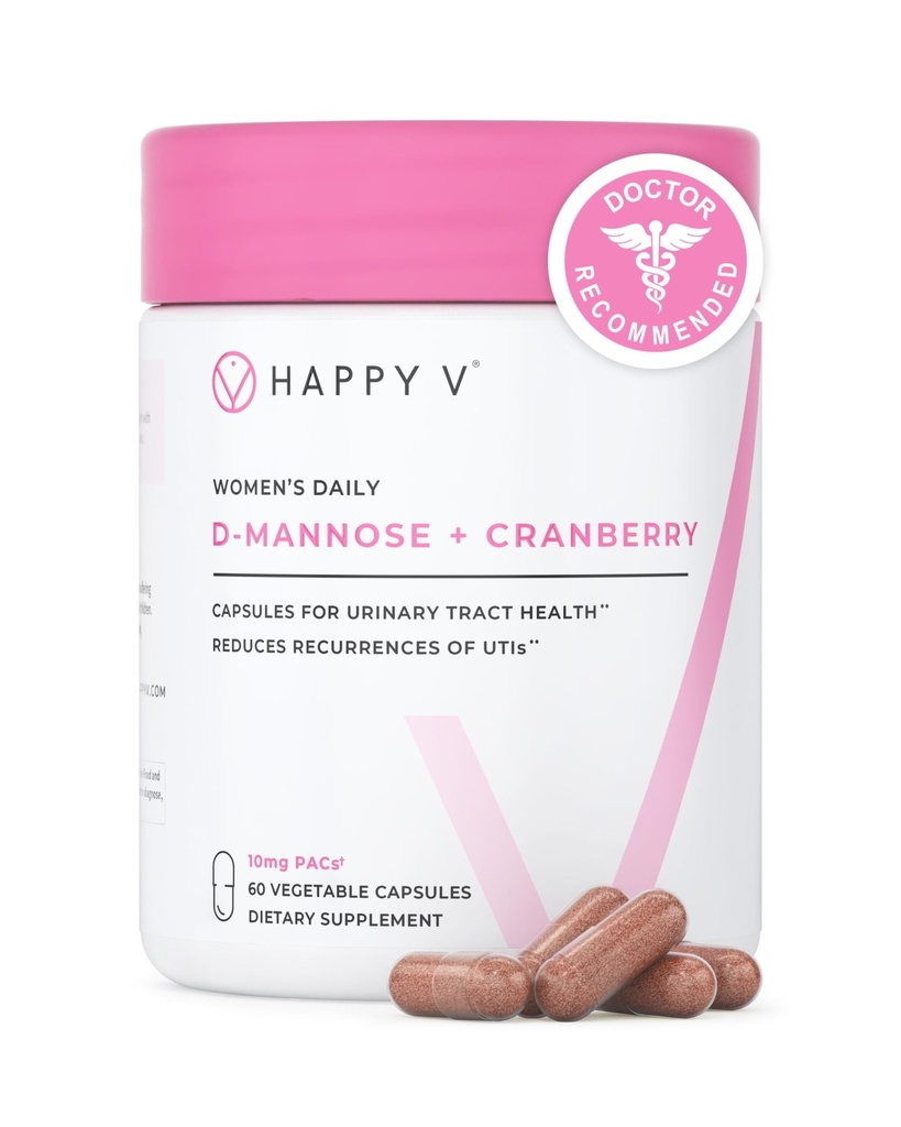 Happy v Dr. Vydávaný D- Mannose s Cranberry pilulky pro ženy Cranberry pro infekce močových cest & D Mannose prášek pro prevenci infekce močových měchýřů, močová měchýř a moč Trakt Zdraví a Harmonie