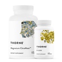 THORNE - Magnesium CitraMate & Vitamin D-5000 Duo - Srdce, kosti, svaly - 60 až 90 Služení