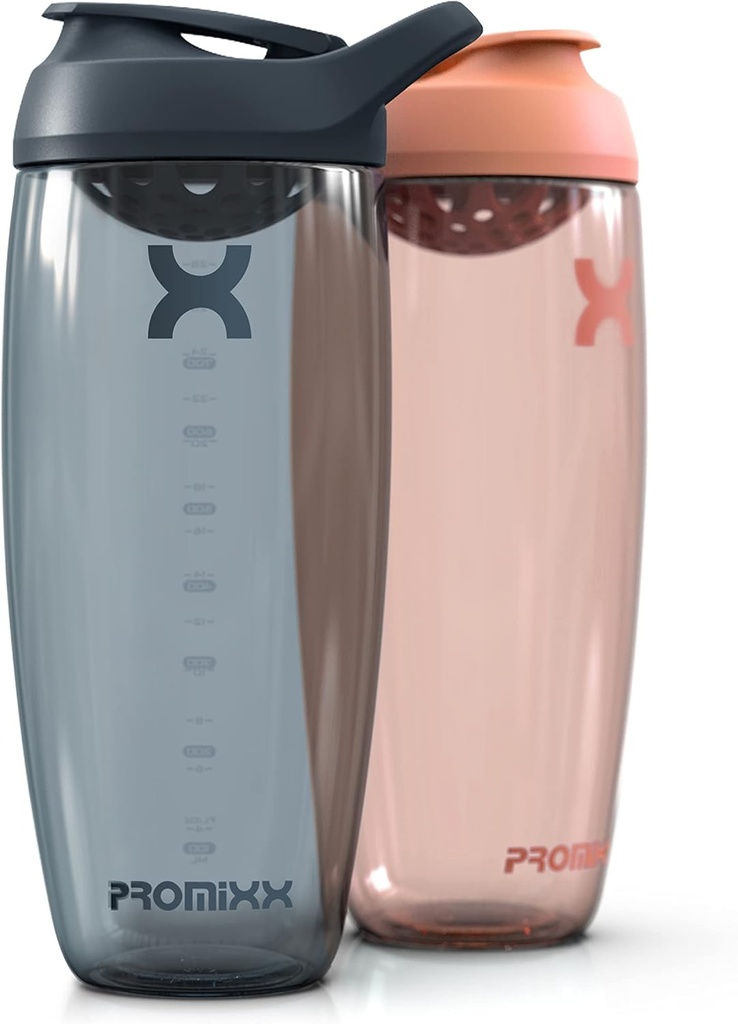 Promixx Pursuit protein Shaker Bottle (32 oz) - Silent No-Ball Mixer, Leak-Proof Lid, BPA / BPS & Phtalate-Free ECOZEN - Easy- Clean Shaker Cup for Protein Shakes, Pre & Post- Workout Smoothies