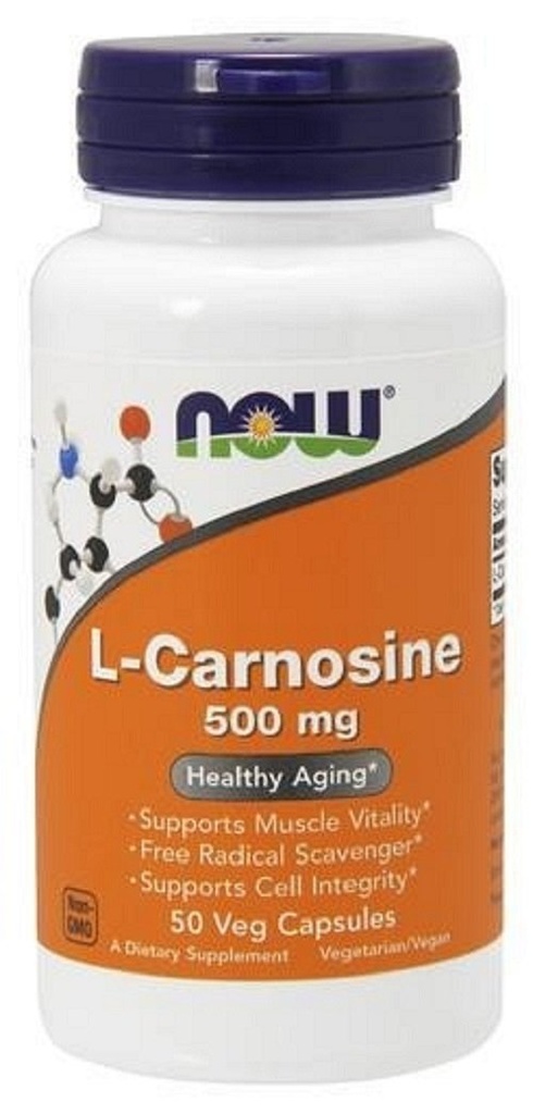 Nyní Potraviny doplňky, L- Carnosinus (Beta- Alanyl- L- Histidin) 500 mg, zdravé stárnutí, 50 Veg Kapsle