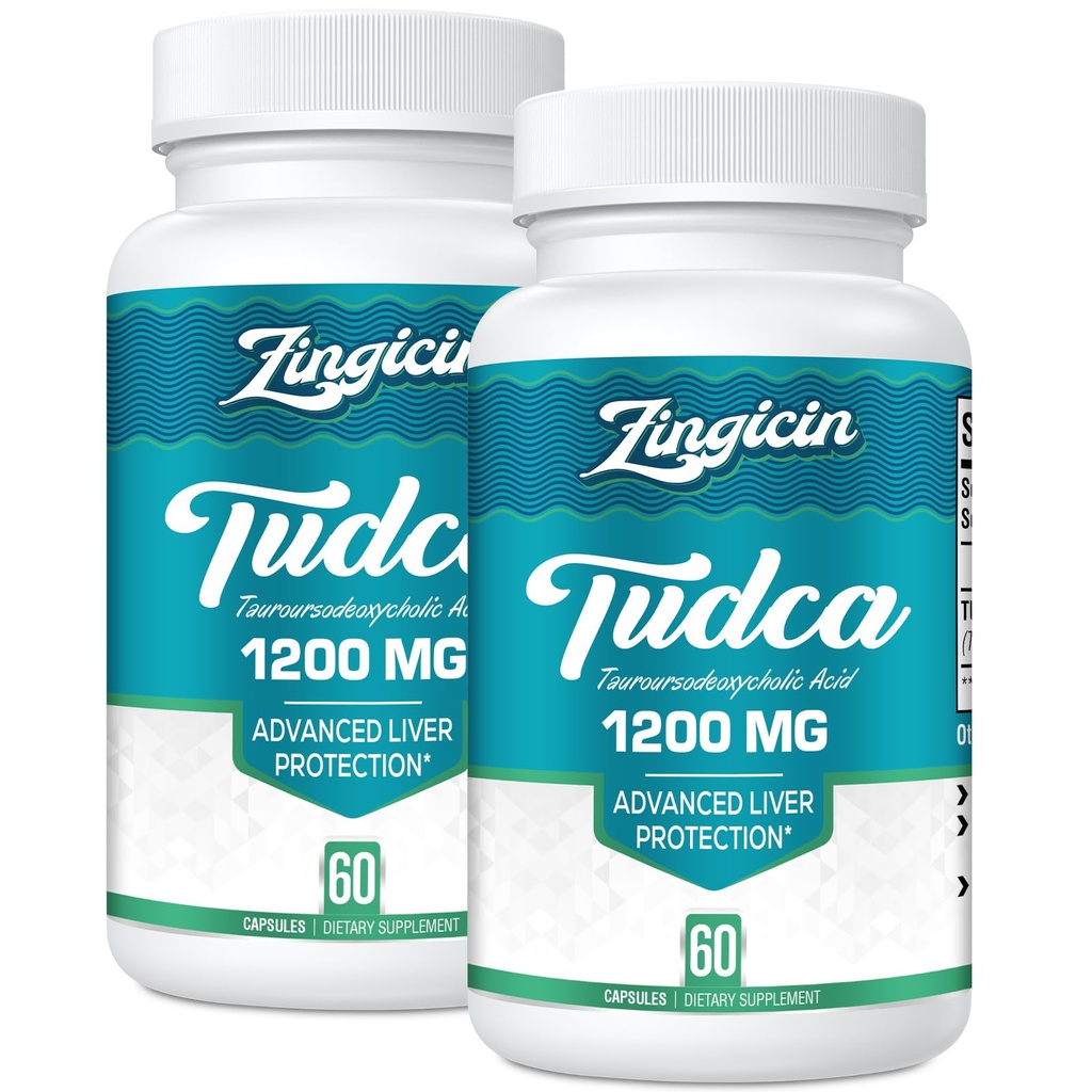 TUDCA dodatek 1200mg - 120 Veggie Kapsle, Výkonné TUDCA Bile Soli doplňky pro játra, Digestion
