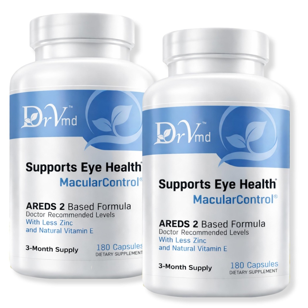 Macular Control AREDS 2 oční vitaminy + Lutein 10mg + Zeaxanthin 2 mg, 25mg zinek, vitamin C & Natural E - Lékařský aplikovaný doplněk oční podpory (360 Kapsle) 6 Měsíční dodávka