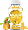Berberine Gummies s Ceylon Skořice 1500mg High potency Berberine HCL dodatek pro imunitní a metabolickou podporu, bez cukru, Ananas Flavor - 60 Počet