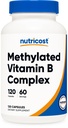 Nutrikost Methylovaný vitamin B Komplex 120 Kapsle - (60 Servingů) Bezlepkové
