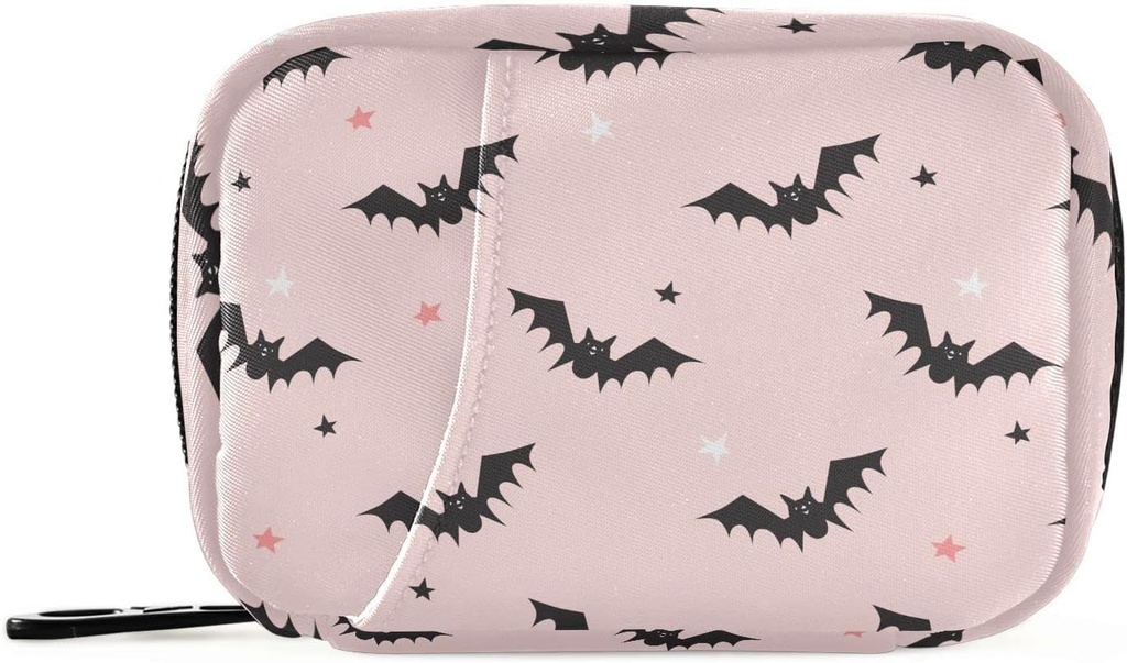Halloween Netopýři Růžová pilulka Box 7 Den Pill Pouzdro Pouzdro Pořadatel Bag se zipem Přenosný Týdenní vitamin Medicine Dodatek Držák Pouch Bag