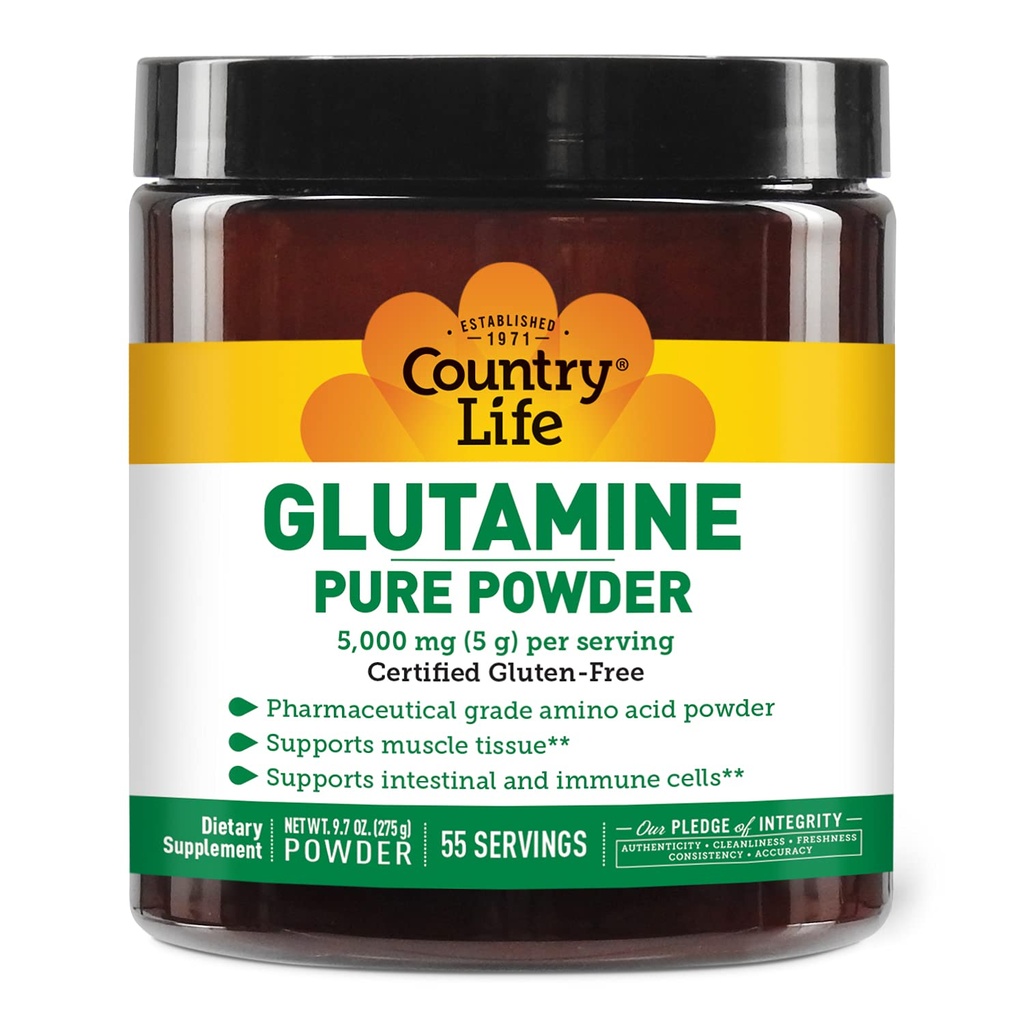 Země život glutamin čistý prášek - 5000mg L- glutamin - Muscle Tissue, Gut Health, Imunitní podpora - Gluten- Free Certified - Ideální Pre / Post cvičení Amino Acid dodatek, 55 Služeb, 9.7oz