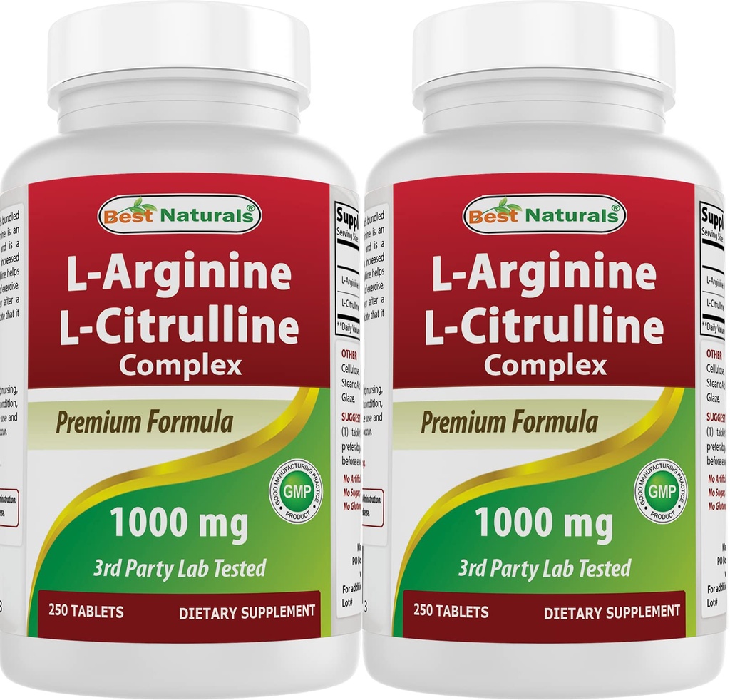 Nejlepší Naturals L- Arginine L- Citrulline Complex 1000 mg 250 tablet (250 kusů)