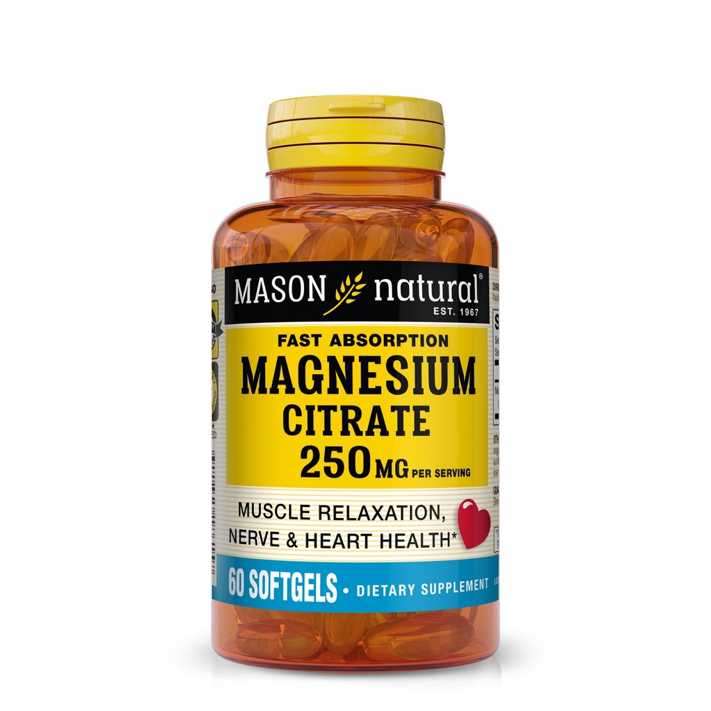 Mason Natural Magnesium Citrát 250 mg, Rychlé absorpční tanga, 30 denní dodávka
