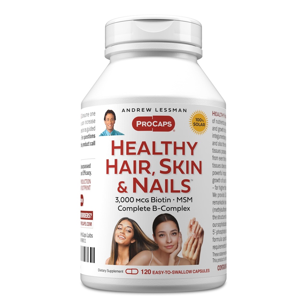 ANDREW LESSMAN Zdravé vlasy, kůže a nehty 120 Kapsle - 5000 mcg High Bioactive Biotin, B- Complex. Podporuje krásnou pleť, silné nehty. Žádné přísady růst vlasů vitaminy Biotin dodatek