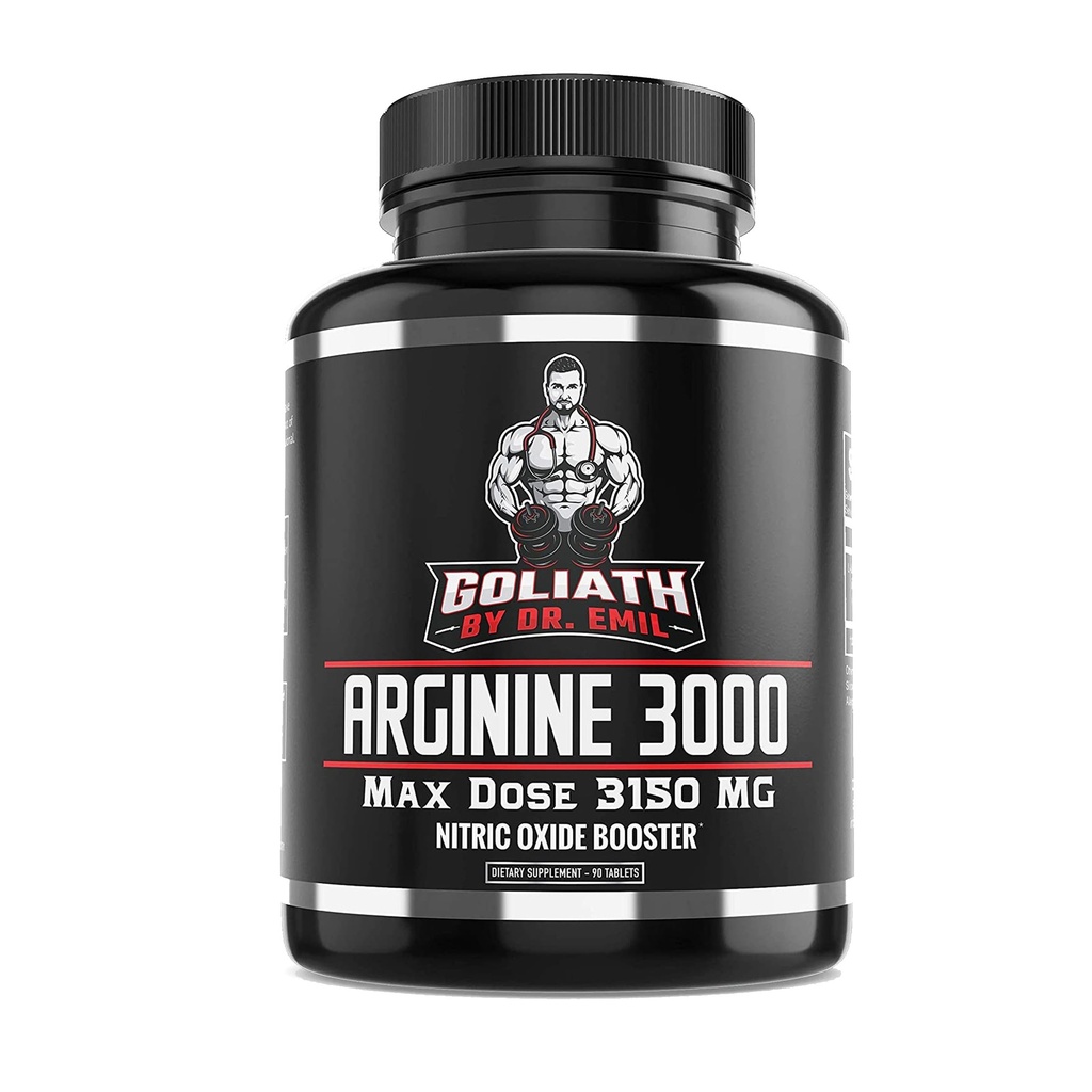 Dr. Emil - L Arginin (3150mg) Nejvyšší dávka tobolky - dodatek k oxidu dusnatému pro vaskularitu, vytrvalost a zdraví srdce (AAKG a HCL) - 90 tablet