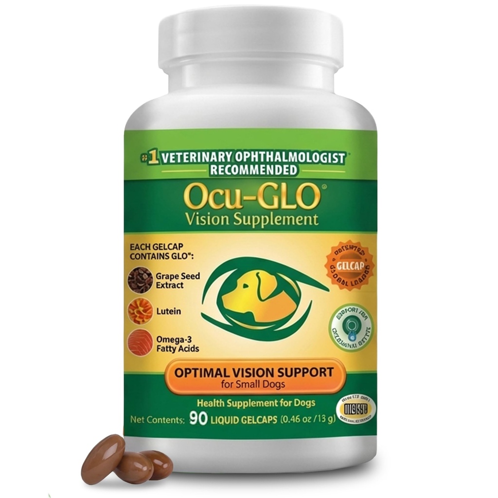 Ocu-GLO Canine Vision Dodatek pro malé psy 10 liber a under- 90 Tekuté gelové kapsle