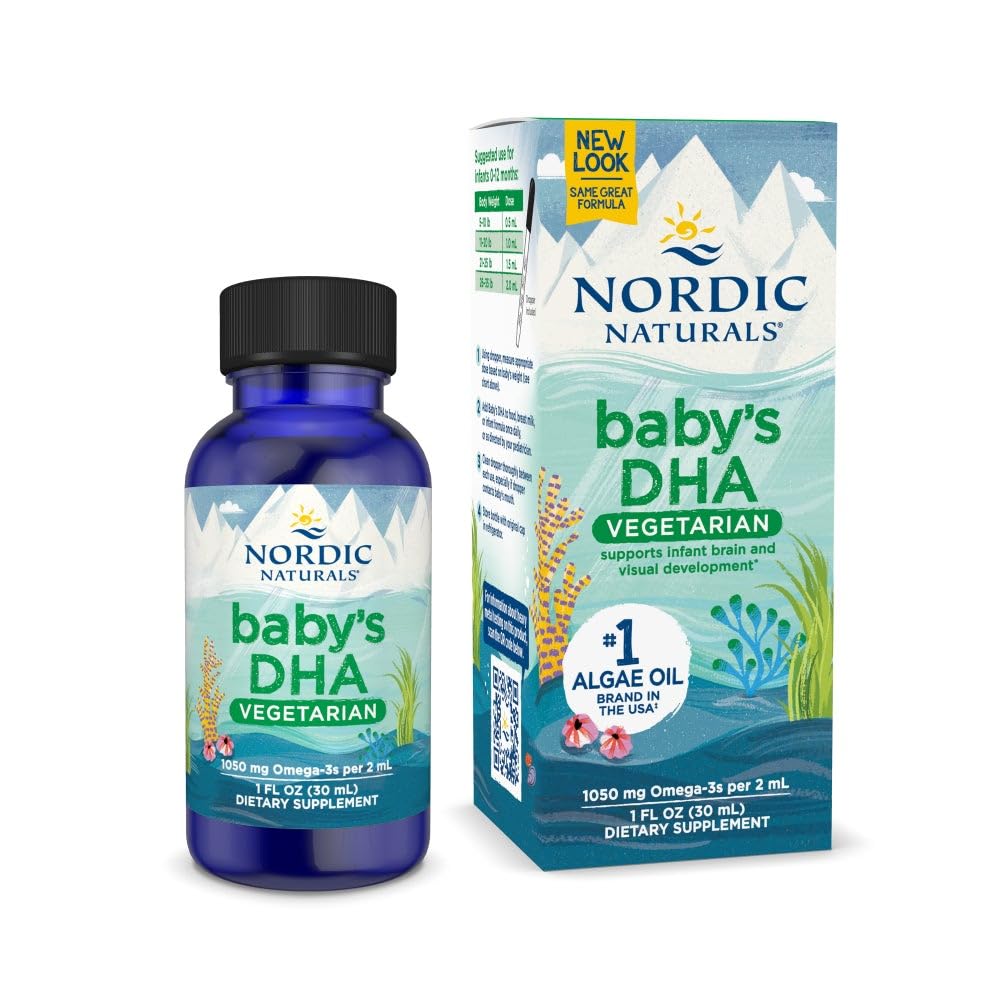 Nordic Naturals Baby 's DHA Vegetarian, Neochucené - 1050 mg Plant- based Omega- 3-1 oz - Podporuje vývoj mozku a vize v dětech - Non- GMO, Vegan - 15 Služeb