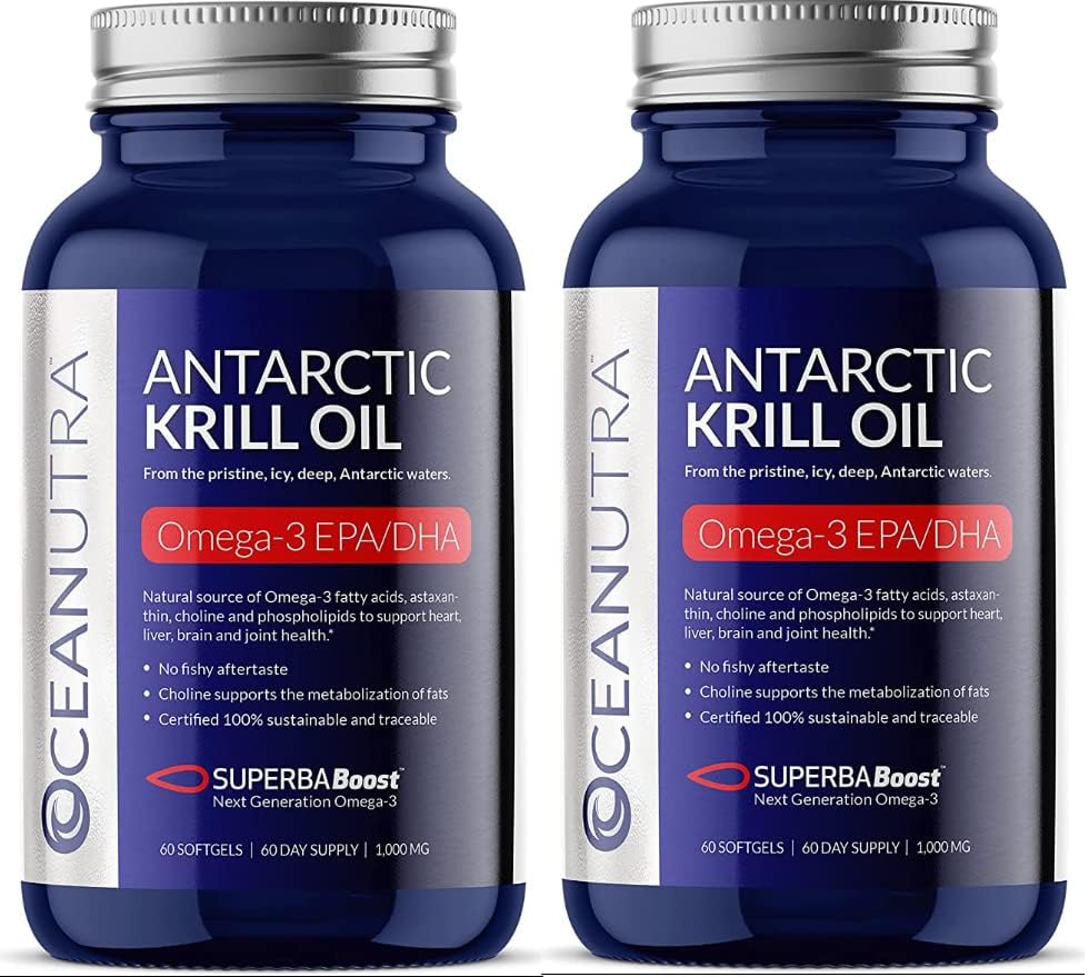100% čistý krilový olej 1000MG 120- den Dodávka dvojité síly 56% Fosfolipidy Astaxanthin Udržitelný antarktický superbaboost Omega 3 EPA DHA Srdce mozku péče, Third- Party Testováno, No Fish Oil