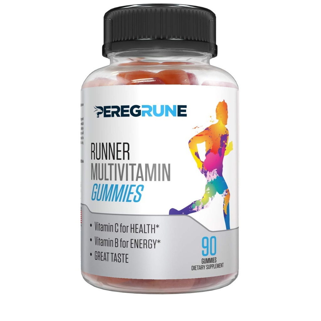 Runner Multivitamin Gummies - Daily Vitamin for Running with Vitamins A, C, D, E, and B Complex – 50% Less Sugar – Antioxidants, Recovery, Endurance, and Energy Gummy – Running Supplement