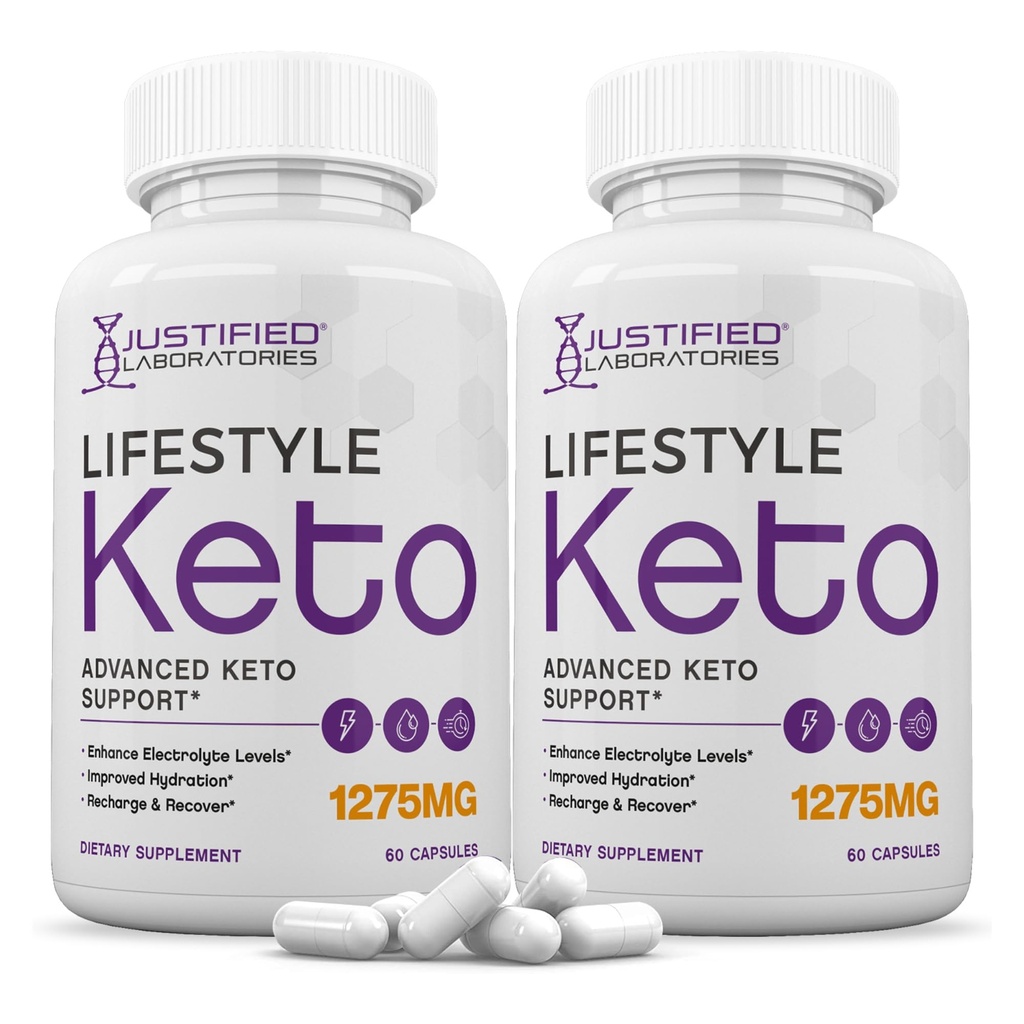 Odůvodněné laboratoře (2 Pack Lifestyle Keto pilulky 1275MG Nový a vylepšený vzorec obsahuje jablečný ocet extra panenský olivový olej Powder Green Tea Leaf 120 Kapsle
