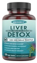 Mléko Thistle dodatek pro vyčištění jater Detox & opravy, dodatek pro játra s 450 mg Mléko Thistle Extract (80% Silymarin) pro podporu a zdraví jater, GMO-free, 120 Veggie Kapsle (60 Day-Supply)