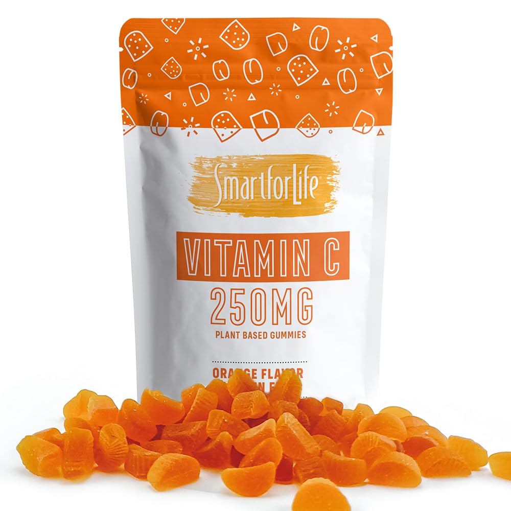 Smart for Life Vitamin C Gummies - Plant- based Vegan Vitamin C Gummies Natural Orange Flavor - Imunitní podpora Gummies pro dospělé a děti - Non- GMO - Dietní dodatek - 60 Počet