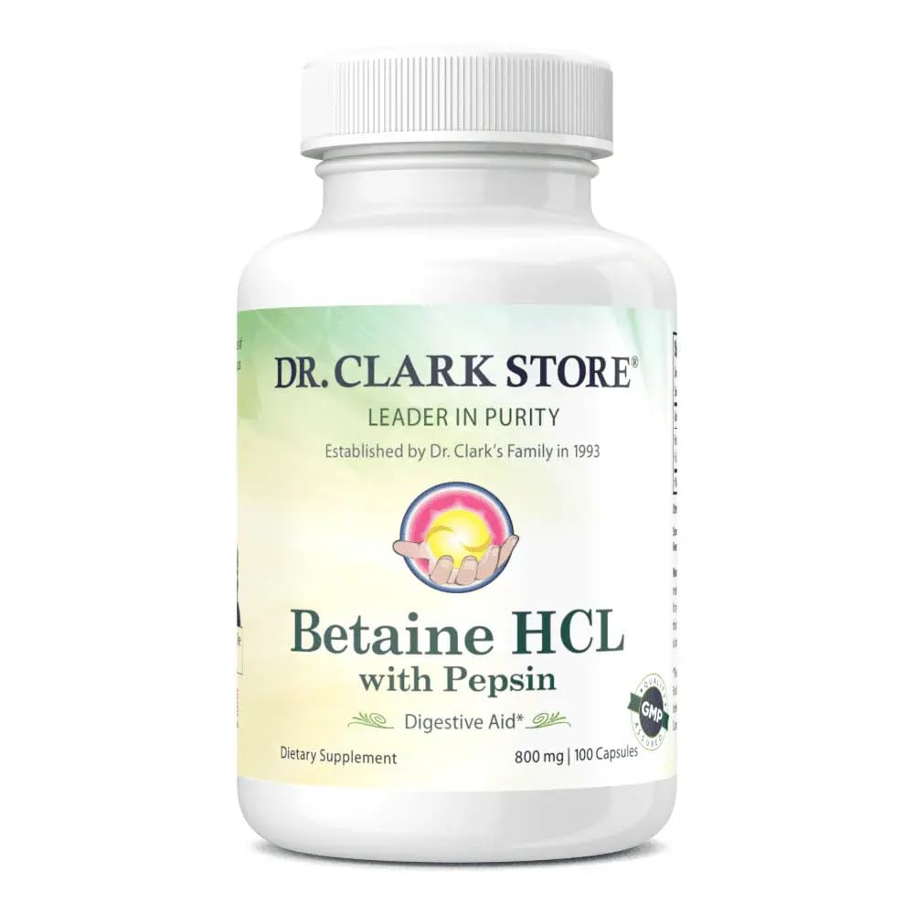 Doplněk Dr. Clark Betaine HCL s Pepsin, 800mg, 100 Gelatinových tobolek