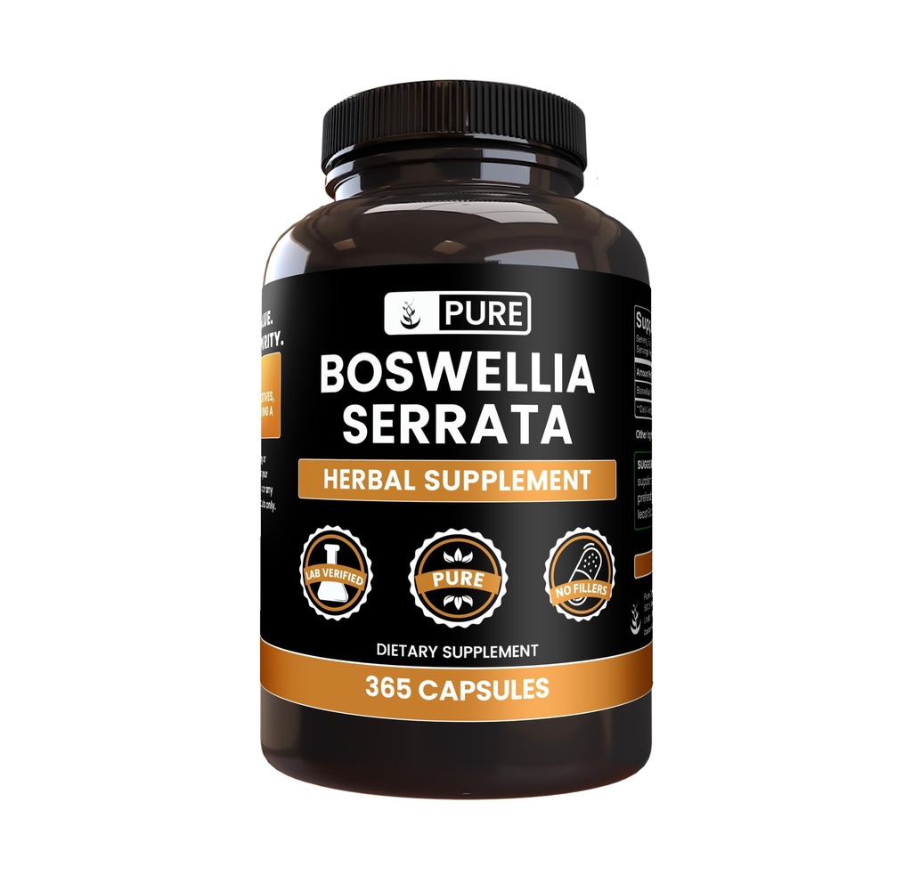 Čisté původní ingredience Boswellia Serrata (365 kapslí) Ne hořčík nebo rýžové plnidla, Vždy čisté, Laboratorní ověřené