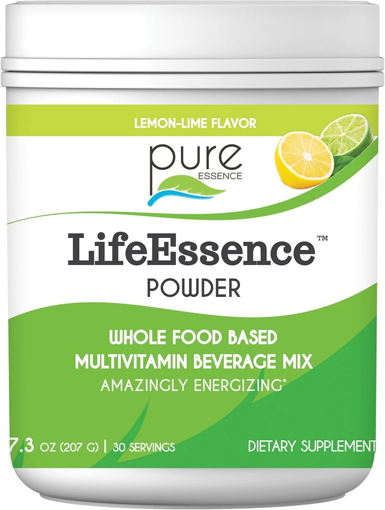 Čisté Esence Labs LifeEsence Multivitamin prášek pro muže a ženy, přírodní bylinný dodatek s vitaminem D3, B12 a biotin, Energizing All Food Based Powder Mix, 7.3 oz
