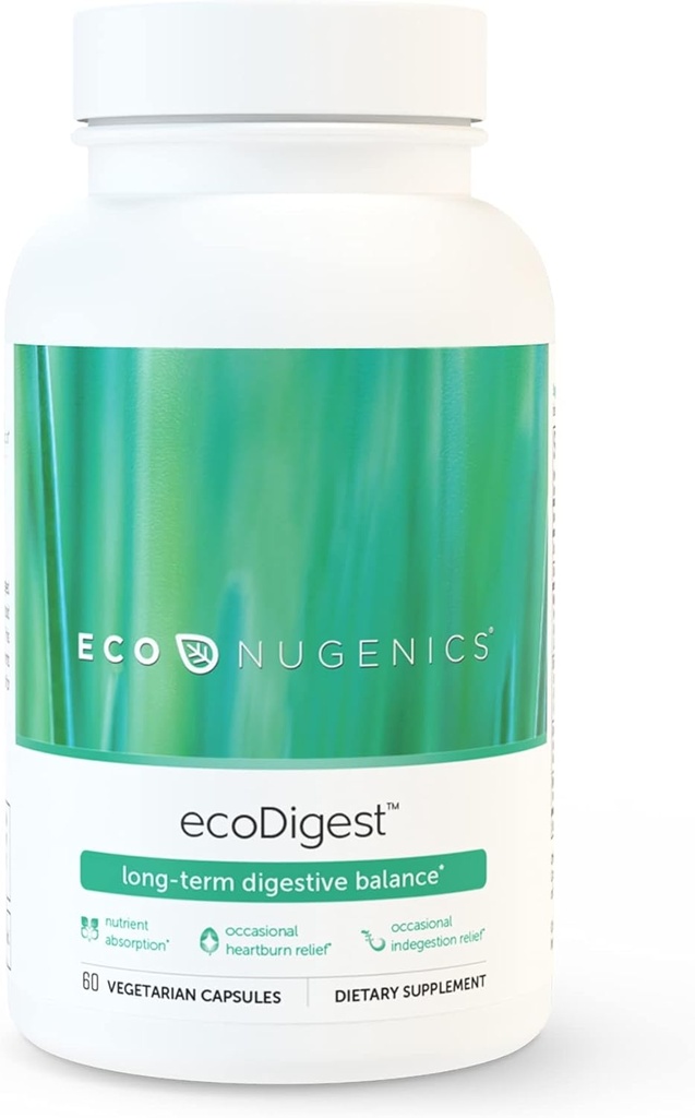 EcoNugenics EcoDigest Digestive Health Supplement - 60 kapsules - Digestivní podpora - Byliny, léčivé houby & Enzymy