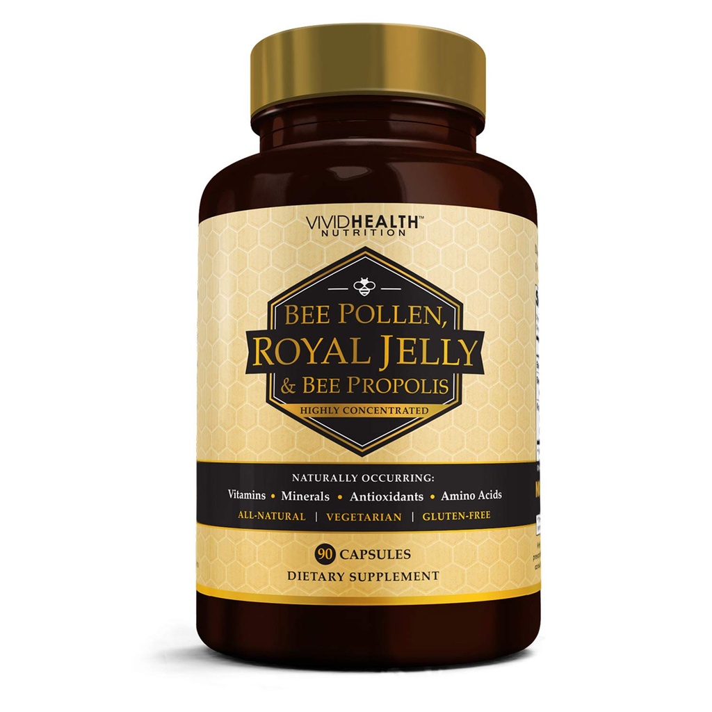 High Potence Royal Jelly a Bee Pollen Kapsle, 90 Počet