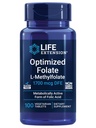 Life Extension Optimalizovaný folát - L-methylfolát - Podpora srdce a mozku, Zdravé hladiny homocysteinu - Non- GMO, Gluten- Free, Vegetarian - 1700 mcg DFE, 100 Vegetariánských tablet