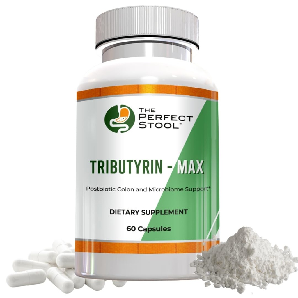 Tributyrin- Max Postbiotický Butyrate dodatek; Floating, Gas and Leaky Gut Support; Perfect, Clean Wipe Poops; 750 mg Enteric Capsules; 3. strana Testováno Gluten / Dairy- zdarma