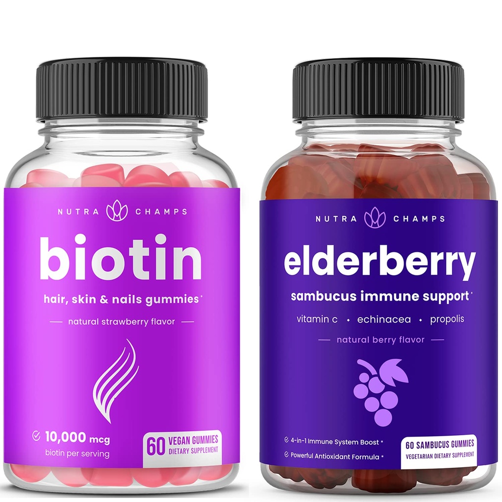 NutraChamps Biotin Gummies a Elderberry Gummies Bundle