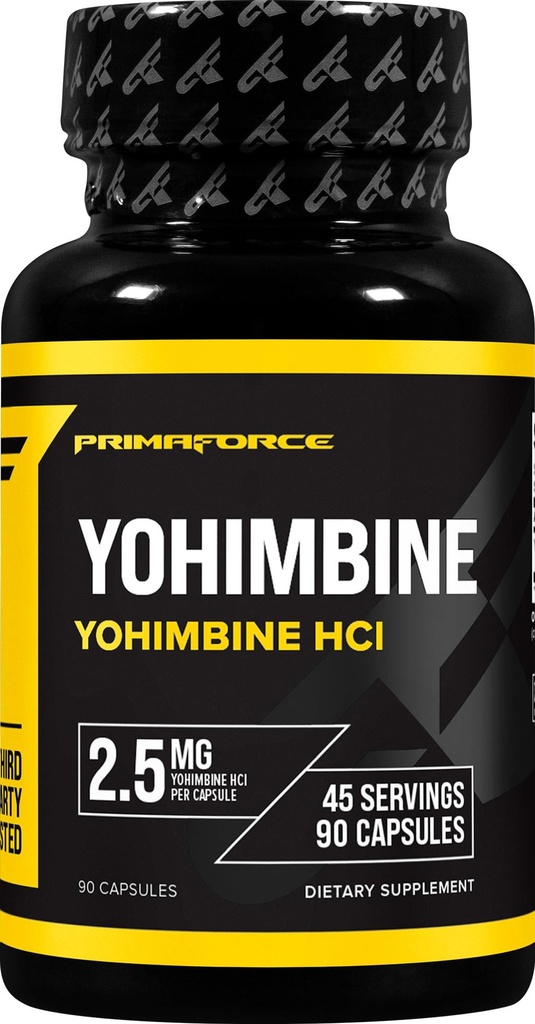 Primaforce Yohimbin HCl 2.5mg, 90 Kapsle - GMO zdarma a gluten zdarma dodatek