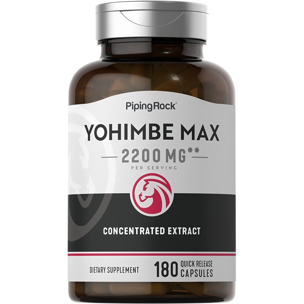 Piping Rock Yohimbe doplňky pro muže CLAS124; 180 Kapsle CLAS124; Max Koncentrovaný extrakt CLAS124; s Pausinystalia Yohimbe CLAS124; Non-GMO, gluten zdarma dodatek