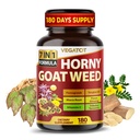 Horny Goat Weed 600 mg s Yohimbine, Tongkat Ali, Maca, Tribulus & Panax Ginseng - 8- in-1 Strength & Vitality Support - 180 Kapsle - Vegatot - Gluten- Free, Laboratoř ověřena