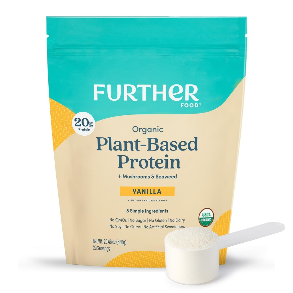 Další potraviny Organic Vegan Protein Powder Vanilla - 20g rostlinného proteinu, Organic Protein Powder with Housms & Seaweed, Vegan, Non GMO, Gluten Free, Dairy Free 19.05 Oz