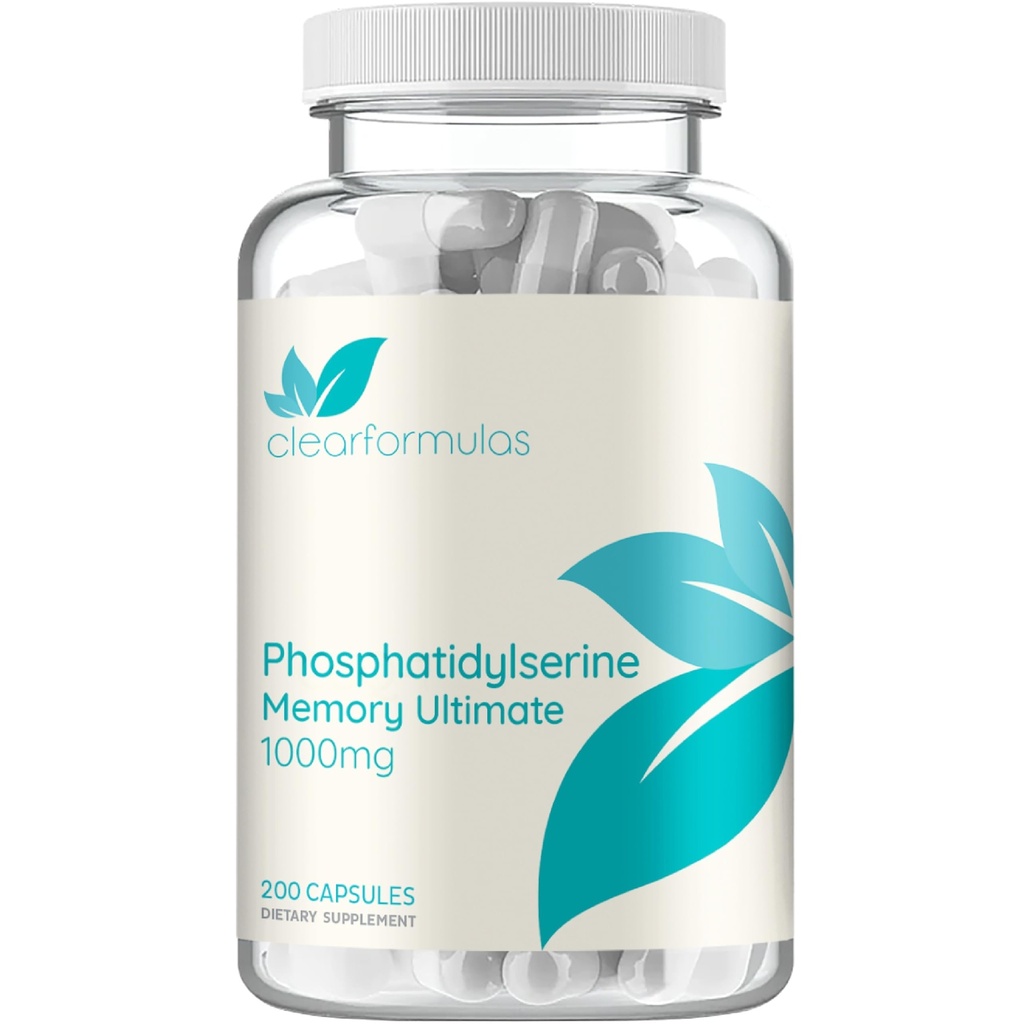Fosfatidylserine Nootropics Brain Support Supplement - Pokročilý doplněk paměti pro podporu mozkových funkcí s DMAE Gotu Kola a Ginkgo Biloba - Non- GMO Vegan & Made in USA (60 + Servings)