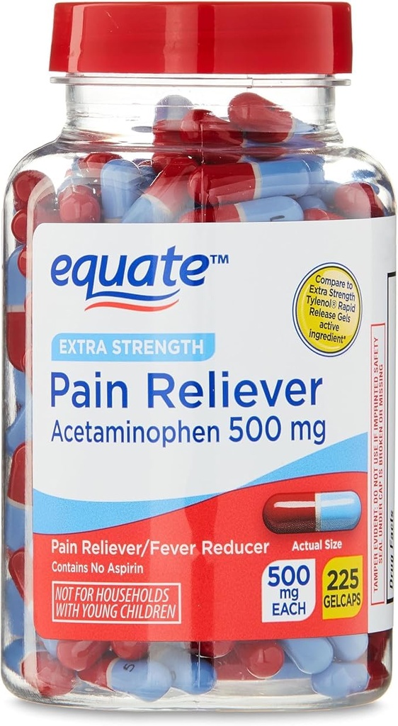 Extra síla Acetaminophen 500mg Gelcaps - 225 Počet (balení po 1)
