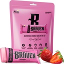 Braven Bar Strawberry Energy Bary (1.59 oz, Pack of 10) - Energy Chews Alternative with 5g Protein - On- the- -Go Snacks for running, Touking, and Sports - Gluten Free Snacks - Bary Protein