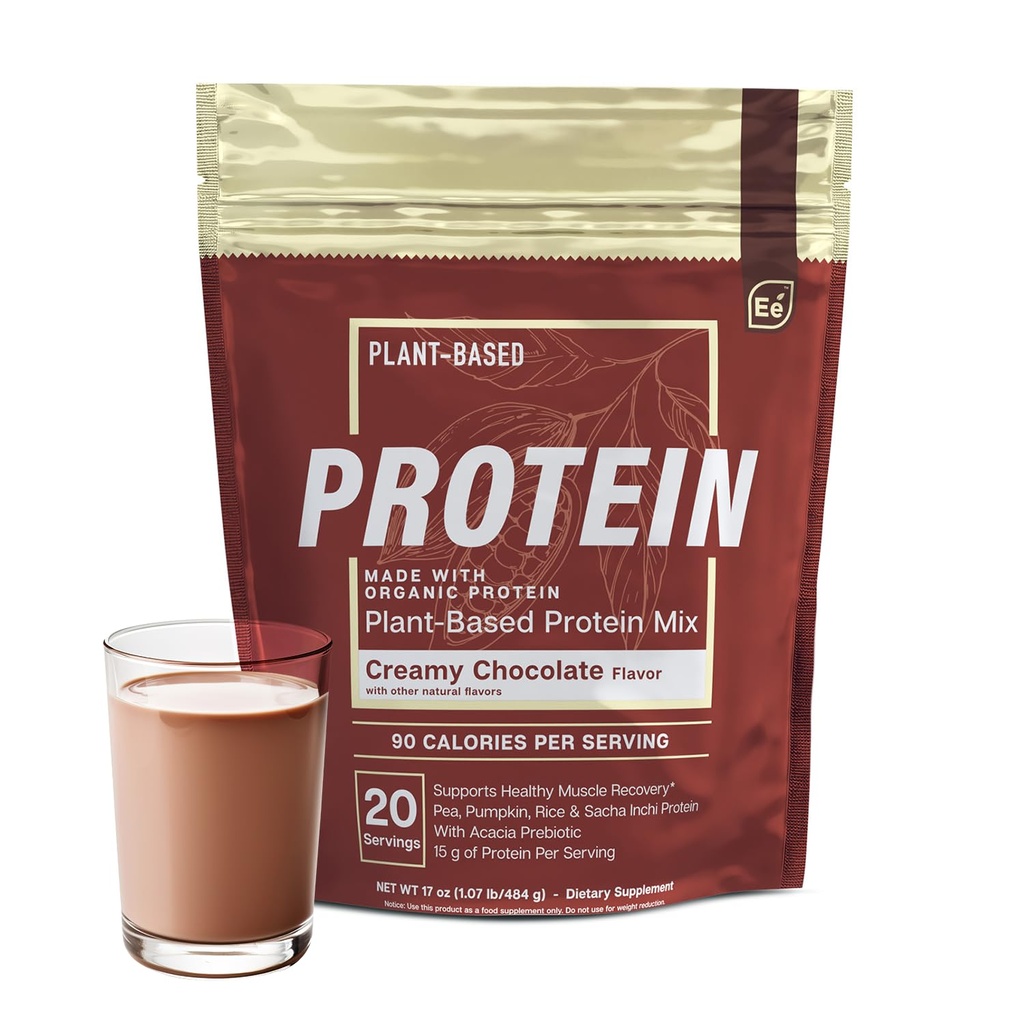 Základní prvky Pea Protein Powder - krémová čokoláda 124; Low- carb Plant- Based Vegan Blend - Keto- Friendly a gluten- Free OF 124; 20 Služeb, 17 oz
