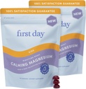 První den Hořčík pro děti Gummies - Klidný děti Magnesium Citrát Gummies na podporu spánku a relaxace - Bedtime dodatek s Suntheanine ® L-Theanine, NO Melatonin - Jahoda - 30-denní zásobování
